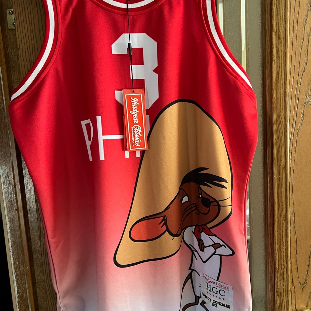 Red Cartoon Character Basketball Jersey